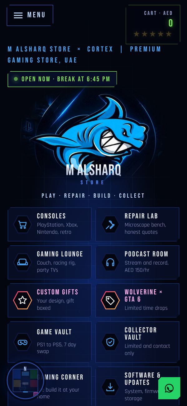 M Alsharq Store home page on a phone